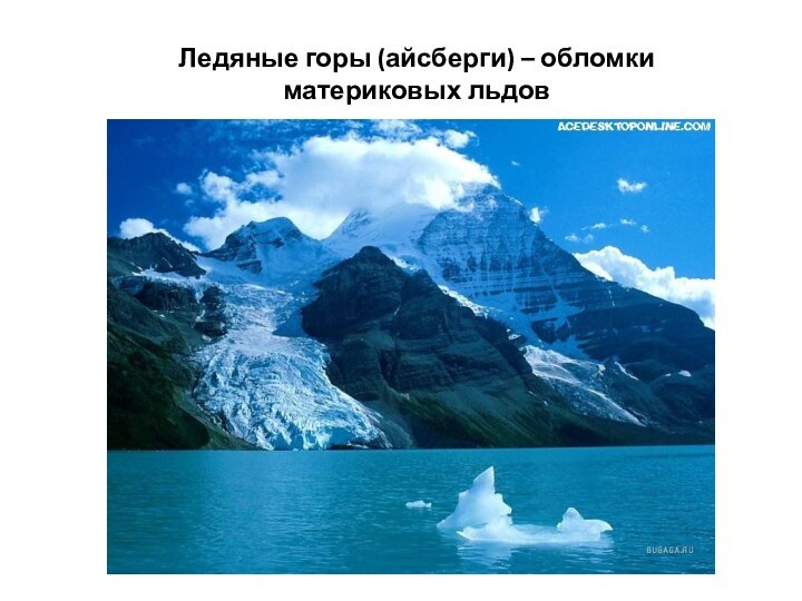 Ледяные горы (айсберги) – обломки материковых льдов