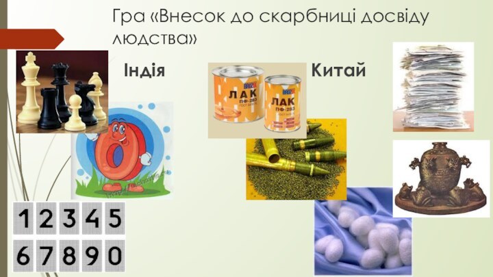 Гра «Внесок до скарбниці досвіду людства»ІндіяКитай