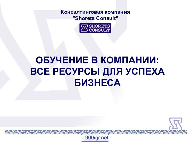 ОБУЧЕНИЕ В КОМПАНИИ:ВСЕ РЕСУРСЫ ДЛЯ УСПЕХА БИЗНЕСАКонсалтинговая компания 