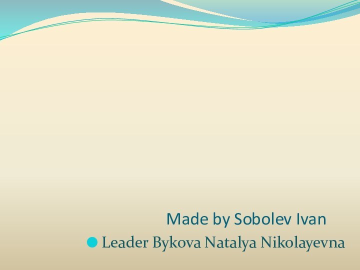 Made by Sobolev Ivan Leader Bykova Natalya Nikolayevna