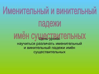 Именительный и винительный падежи имён существительных