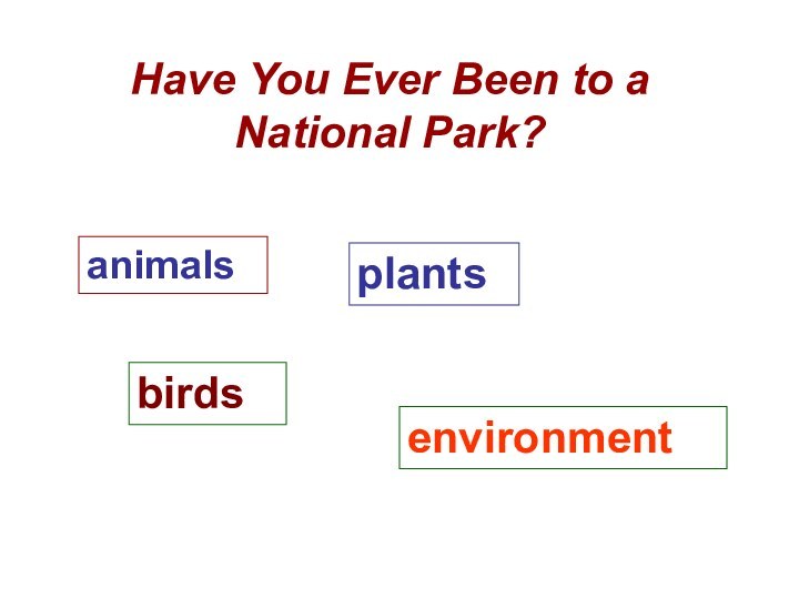 Have You Ever Been to a National Park?animalsplantsbirdsenvironment