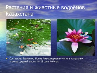 Растения и животные водоёмов Казахстана