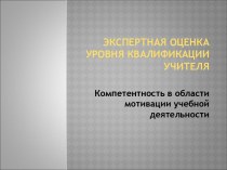 Экспертная оценка уровня квалификации учителя