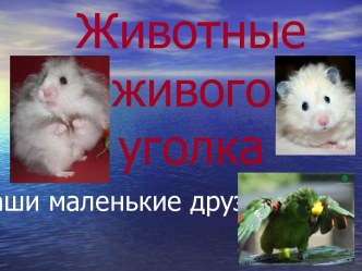 Животные живого уголка 2 класс