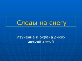 Следы на снегу