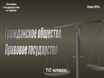 Тема 05. Гражданское общество. Правовое государство