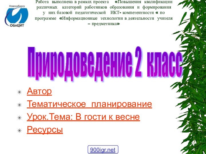 Работа выполнена в рамках проекта  «Повышения квалификации  различных