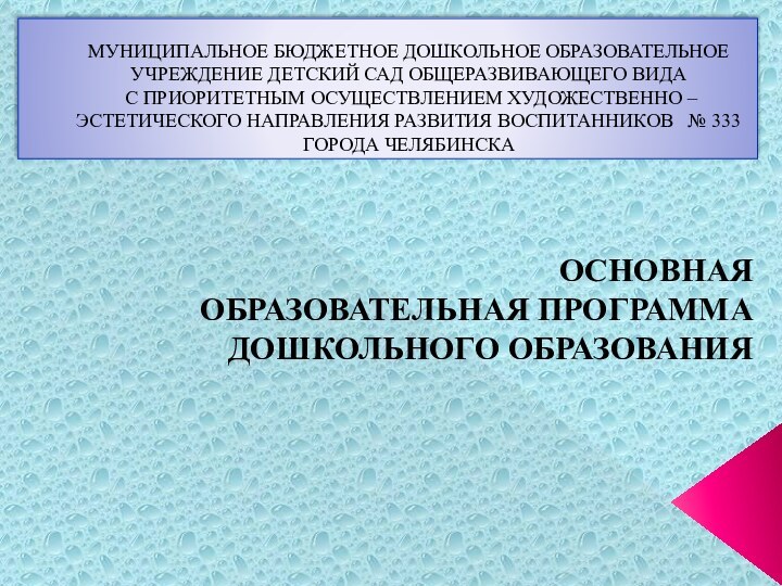 МУНИЦИПАЛЬНОЕ БЮДЖЕТНОЕ ДОШКОЛЬНОЕ ОБРАЗОВАТЕЛЬНОЕ УЧРЕЖДЕНИЕ ДЕТСКИЙ САД ОБЩЕРАЗВИВАЮЩЕГО ВИДА