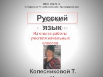 Опыт работы учителя начальных классов