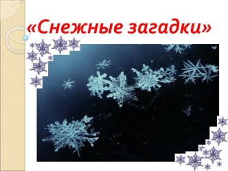 Снежные загадки