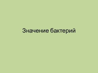 Значение бактерий