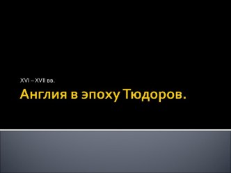 Англия в эпоху Тюдоров