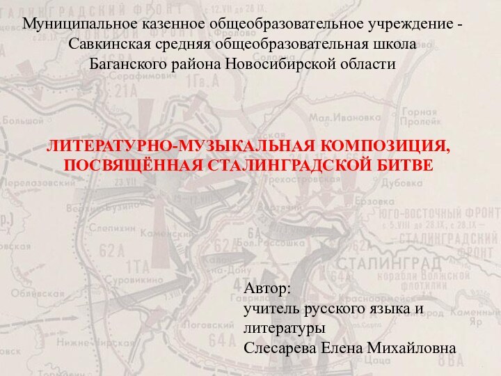 Муниципальное казенное общеобразовательное учреждение - Савкинская средняя общеобразовательная школаБаганского района Новосибирской области