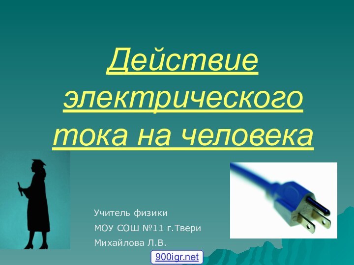 Действие электрического тока на человека Учитель физики МОУ СОШ №11 г.ТвериМихайлова Л.В.