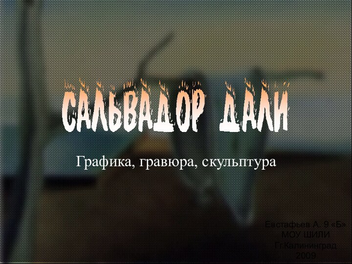 Графика, гравюра, скульптураЕвстафьев А. 9 «Б»МОУ ШИЛИГг.Калининград2009