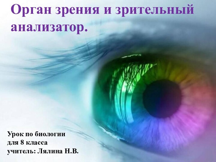 Орган зрения и зрительный анализатор.Урок по биологиидля 8 классаучитель: Лялина Н.В.