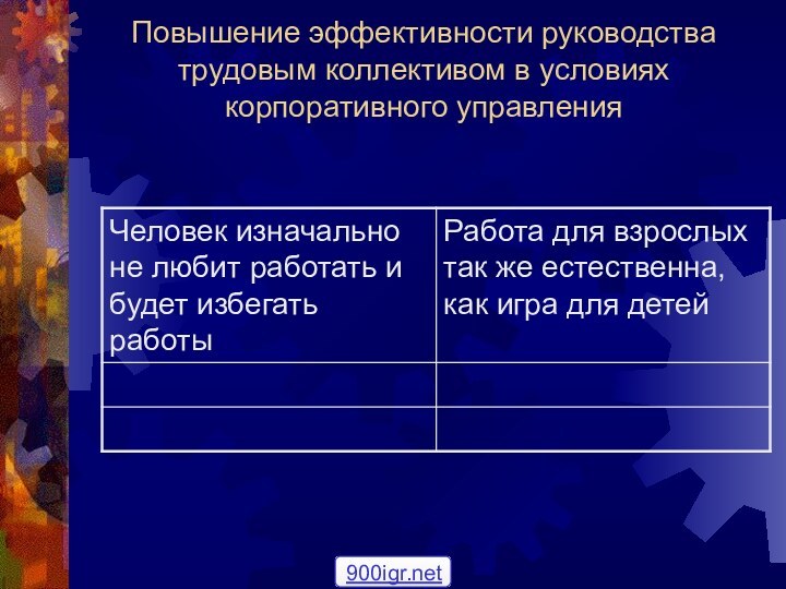 Повышение эффективности руководства трудовым коллективом в условиях корпоративного управления