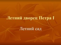 Летний дворец Петра I