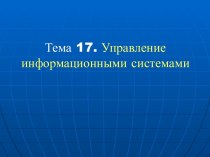 Управление информационными системами