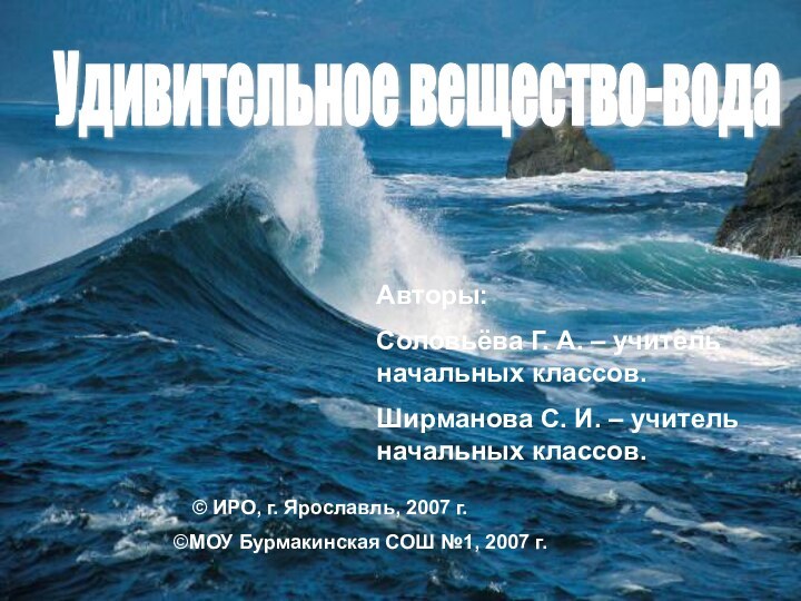 Авторы:Соловьёва Г. А. – учитель  начальных классов.Ширманова С. И. – учитель