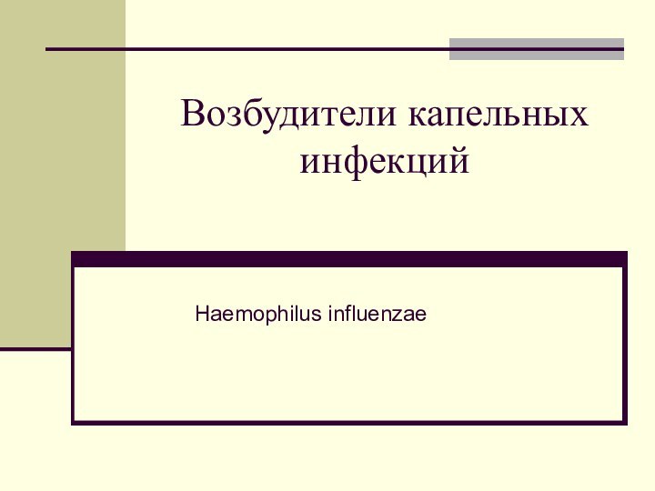 Возбудители капельных инфекций Haemophilus influenzae