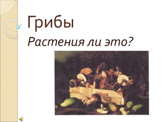 Грибы Растения ли это?