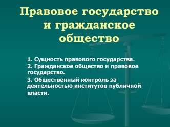 Гражданское общество правовое государство