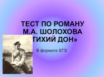Тест по роману М.А. Шолохова Тихий Дон