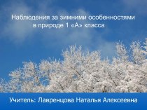 Наблюдения за зимними особенностями в природе