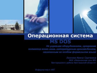 Операционная система MS DOS