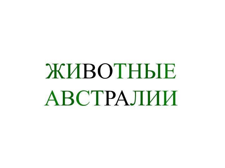 ЖИВОТНЫЕ АВСТРАЛИИ