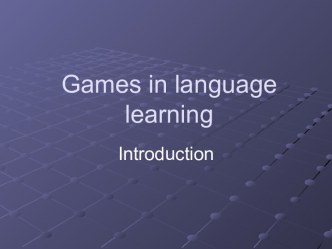 Games in language learning