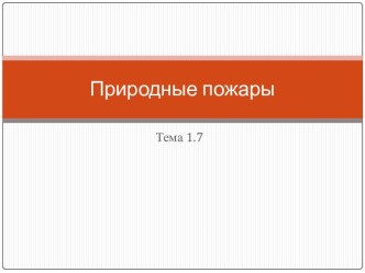 Природные пожары