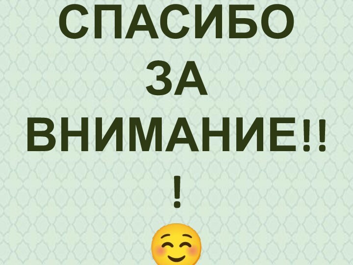 СПАСИБО ЗА ВНИМАНИЕ!!! 