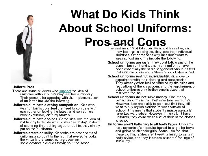 What Do Kids Think About School Uniforms: Pros and Cons Uniform Pros
