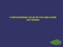 Современные модели организации обучения