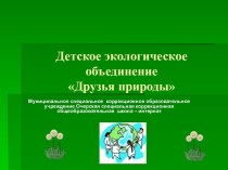 Детское экологическое объединение Друзья природы