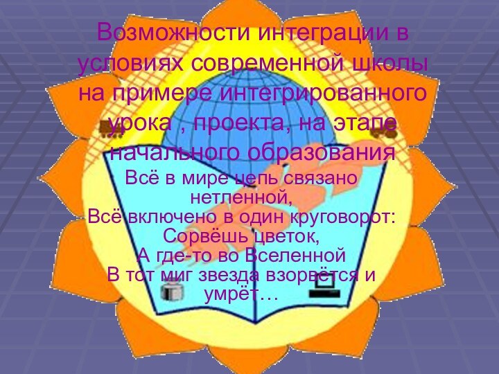 Возможности интеграции в условиях современной школы на примере интегрированного урока , проекта,