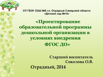 Проектирование образовательной программы дошкольной организации в условиях внедрения ФГОС ДО