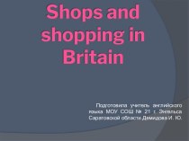 Shops and shopping in Britain