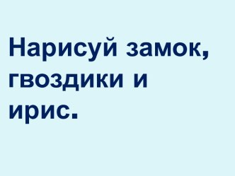 Нарисуй замок, гвоздики и ирис