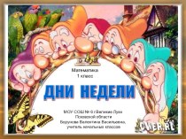 ДНИ НЕДЕЛИ 1 КЛАСС