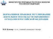 Нормативное правовое регулирование деятельности в области обращения с отходами в Российской Федерации