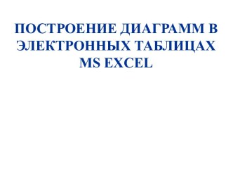 Построение диаграмм в Excel