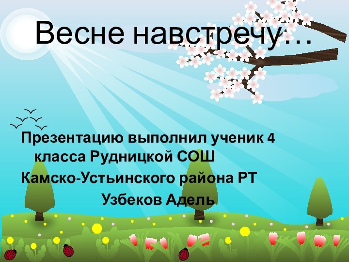 Весне навстречу…Презентацию выполнил ученик 4 класса Рудницкой СОШ Камско-Устьинского района РТ