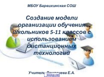 Организация дистанционного обучения