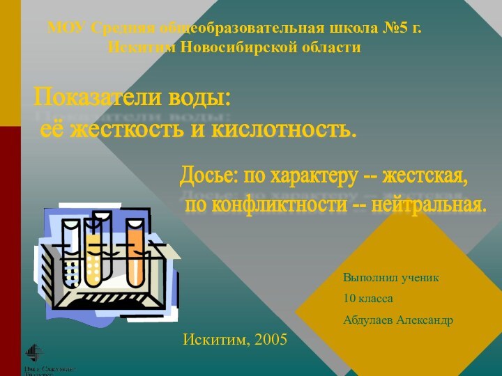 МОУ Средняя общеобразовательная школа №5 г. Искитим Новосибирской областиВыполнил ученик 10 класса