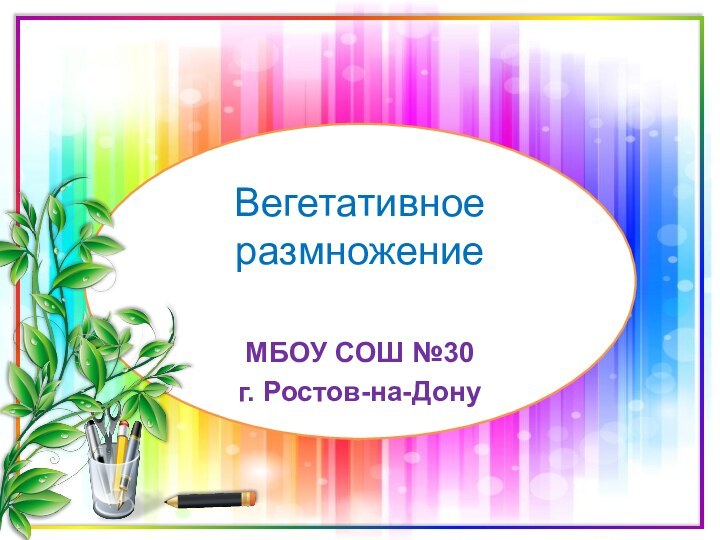 Вегетативное  размножениеМБОУ СОШ №30г. Ростов-на-Дону