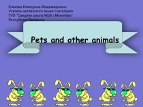 PETS AND OTHER ANIMALS (ДОМАШНИЕ ПИТОМЦЫ И ДРУГИЕ ЖИВОТНЫЕ)